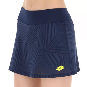 Women's Superrapida V Pickleball Skort Dark Denim and Acid Yellow Apparel Lotto