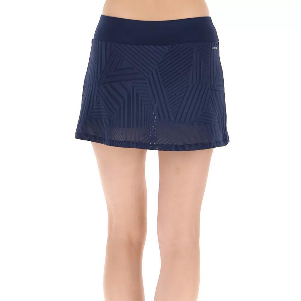 Women's Superrapida V Pickleball Skort Dark Denim and Acid Yellow Apparel Lotto
