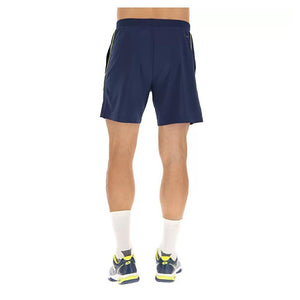 Men's Superrapida V Pickleball Short Dark Denim and Acid Yellow Apparel Lotto