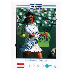 Barbara Paulus Signed NETPRO Women`s Card Memorabilia Tennis Express