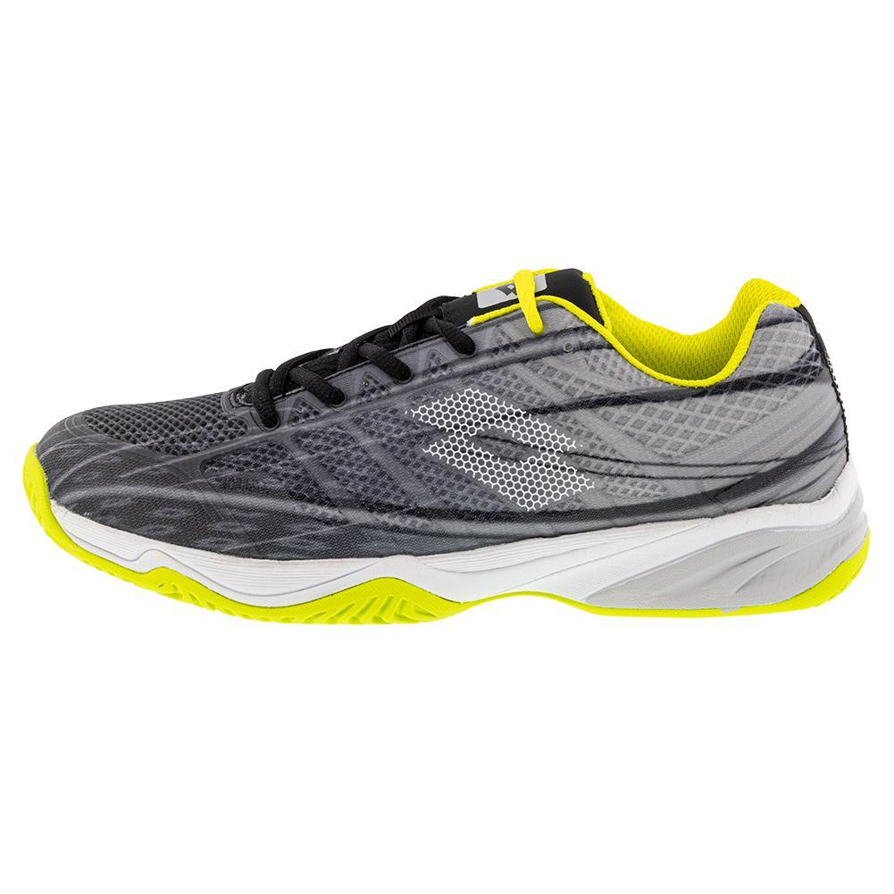Juniors` Mirage 300 Speed Tennis Shoes All Black and All White Footwear Lotto