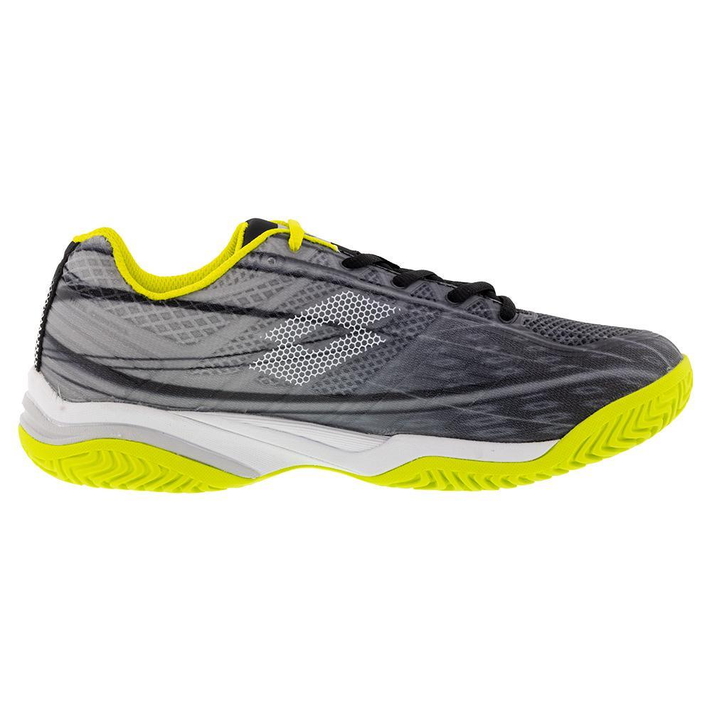 Juniors` Mirage 300 Speed Tennis Shoes All Black and All White Footwear Lotto