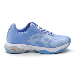 Women's Mirage 300 3rd Speed Tennis Shoes Chambray Blue and All White Footwear Lotto