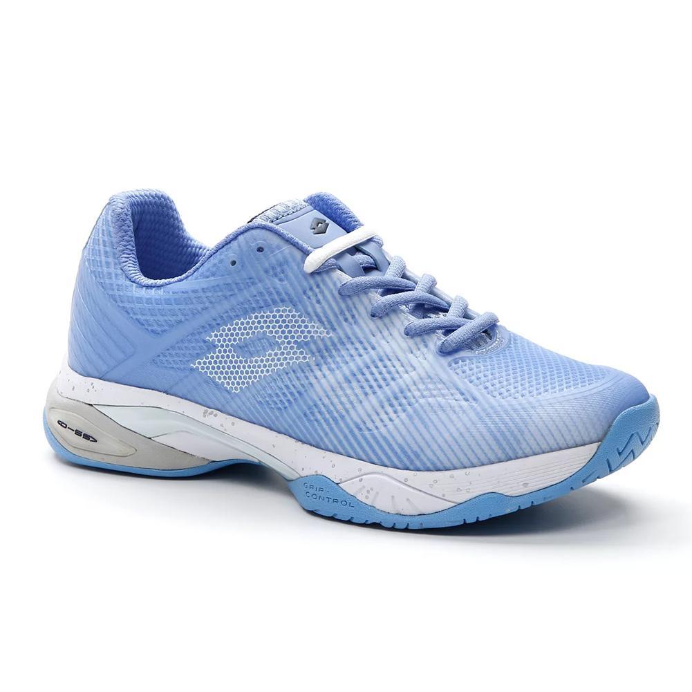 Women's Mirage 300 3rd Speed Tennis Shoes Chambray Blue and All White Footwear Lotto