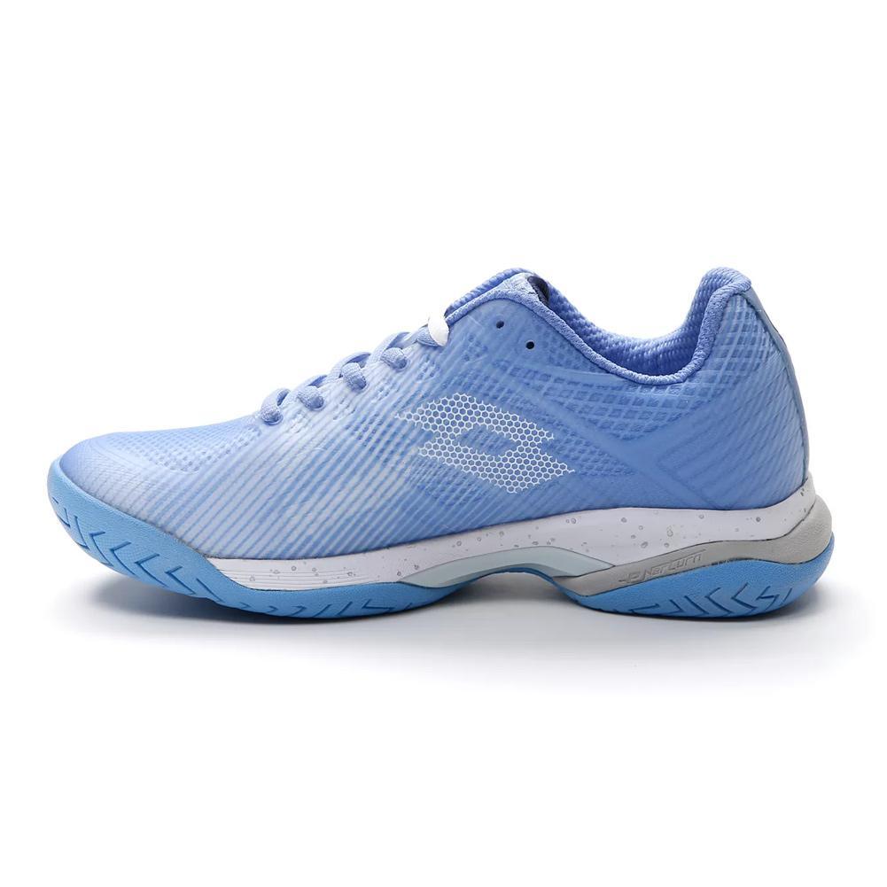 Women's Mirage 300 3rd Speed Tennis Shoes Chambray Blue and All White Footwear Lotto