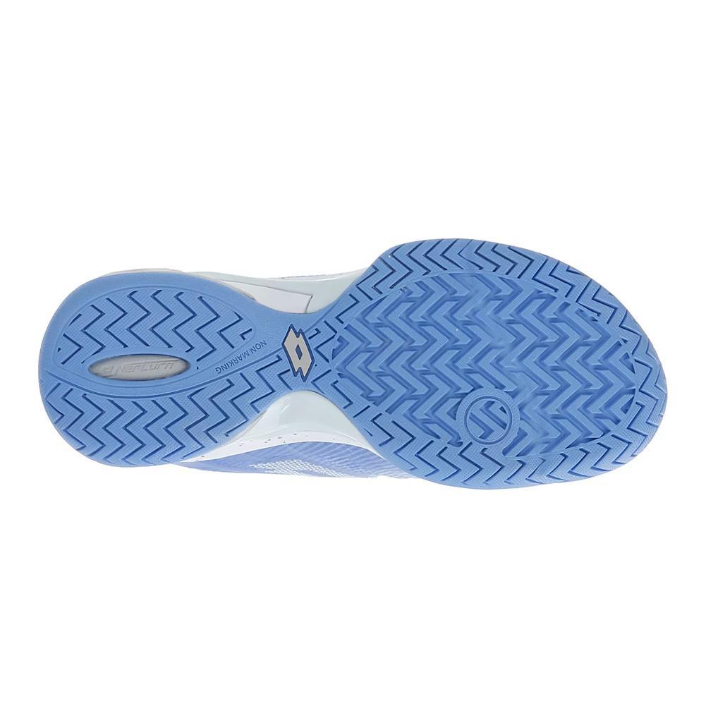Women's Mirage 300 3rd Speed Tennis Shoes Chambray Blue and All White Footwear Lotto
