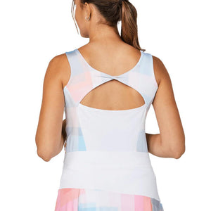 Womens Shades of Pink 22 Inch Tennis Tank White and Shades of Pink Apparel Sofibella