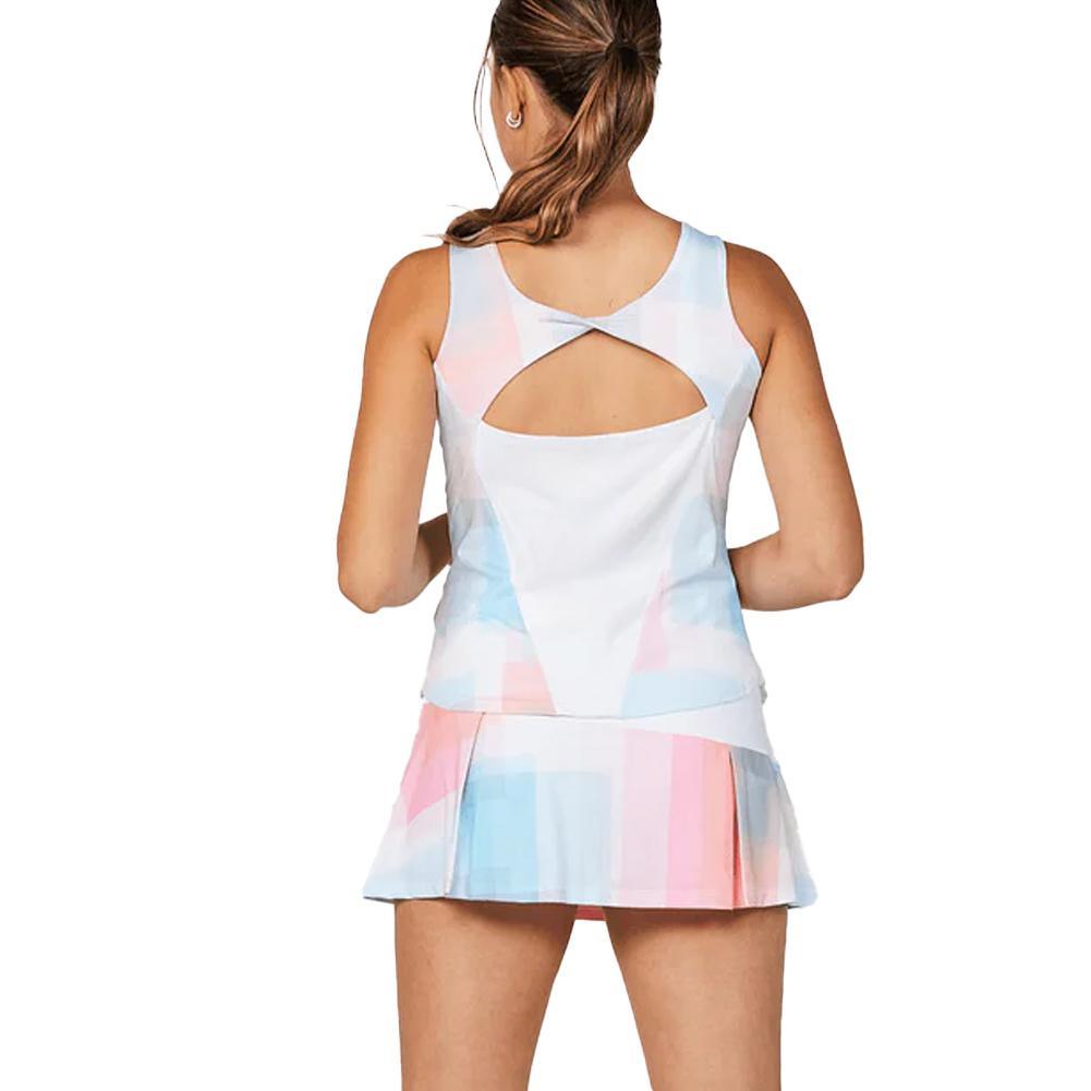 Womens Shades of Pink 22 Inch Tennis Tank White and Shades of Pink Apparel Sofibella