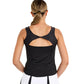 Women`s Twist Back Tennis Tank Black Apparel Sofibella