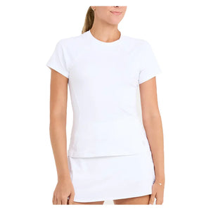 Women`s Raglan Short Sleeve Tennis Top White Apparel Sofibella