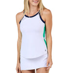 Women`s Tennis Tank White and Navy Apparel Sofibella