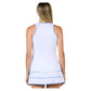 Women`s Tennis Tank White and Periwinkle Apparel Sofibella