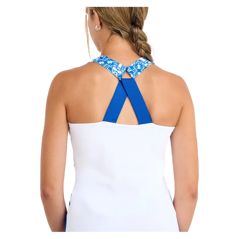 Women`s Tennis Tank White and Sandra Tiles Apparel Sofibella