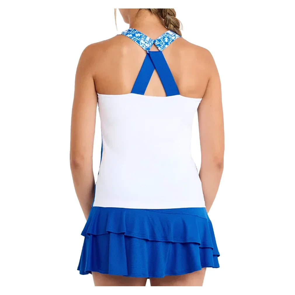 Women`s Tennis Tank White and Sandra Tiles Apparel Sofibella