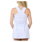 Women`s Racerback Tennis Tank White and Periwinkle Apparel Sofibella