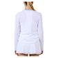 Women`s Long Sleeve Tennis Top Grid Jacquard and Periwinkle Apparel Sofibella