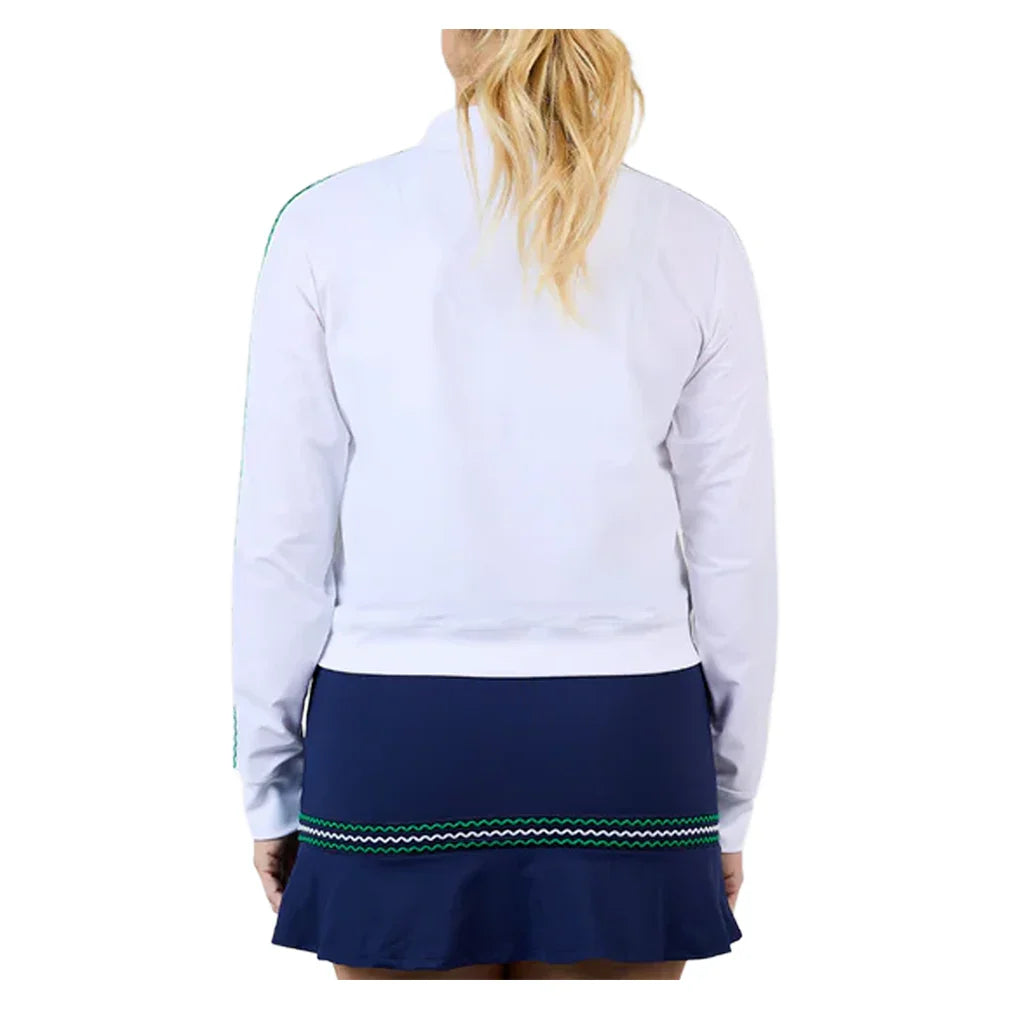 Women`s 20 Inch Tennis Jacket White and Zen Apparel Sofibella