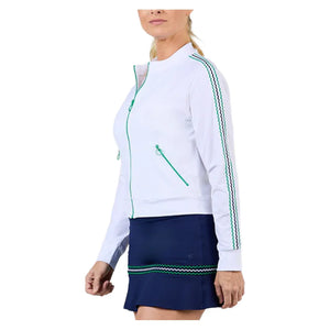 Women`s 20 Inch Tennis Jacket White and Zen Apparel Sofibella