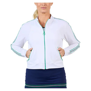 Women`s 20 Inch Tennis Jacket White and Zen Apparel Sofibella