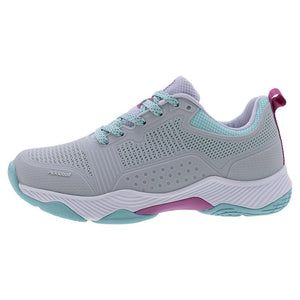 Women`s Fresh Shot Miami Pickleball Shoes Grey and Turquoise Footwear Acacia