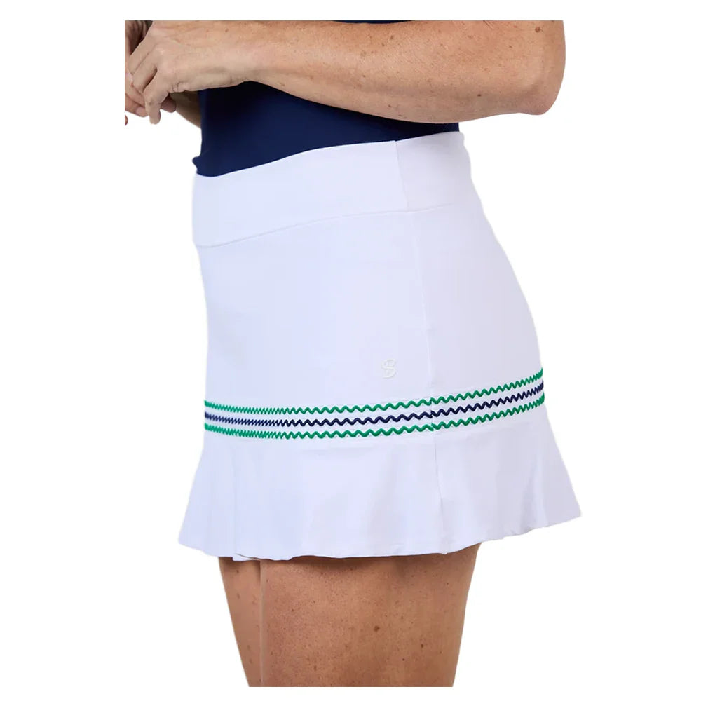 Women`s 14 Inch Tennis Skort White and Zen Apparel Sofibella