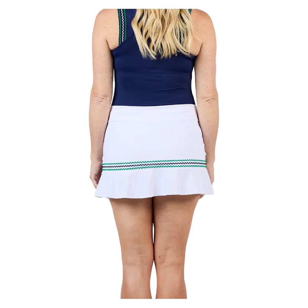 Women`s 14 Inch Tennis Skort White and Zen Apparel Sofibella