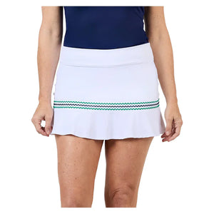 Women`s 14 Inch Tennis Skort White and Zen Apparel Sofibella