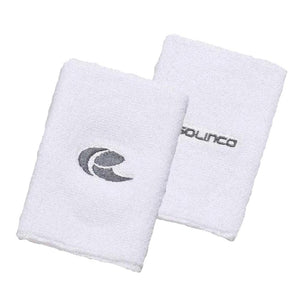 Double-Wide Wrist Band White and Gray Solinco
