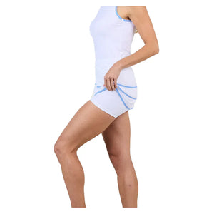 Women`s 13-inch Tennis Skort White and Periwinkle Apparel Sofibella