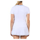Women`s Short Sleeve Tennis Top White and Periwinkle Apparel Sofibella
