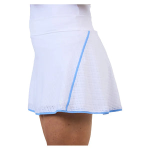 Women`s 14 inch Tennis Skort Grid Jacquard and Periwinkle Apparel Sofibella