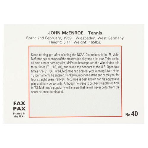John McEnroe World of Sports Card Memorabilia Tennis Express