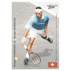 Andy Roddick vs Roger Federer Major Match Up Tennis Collector Card Memorabilia Netpro