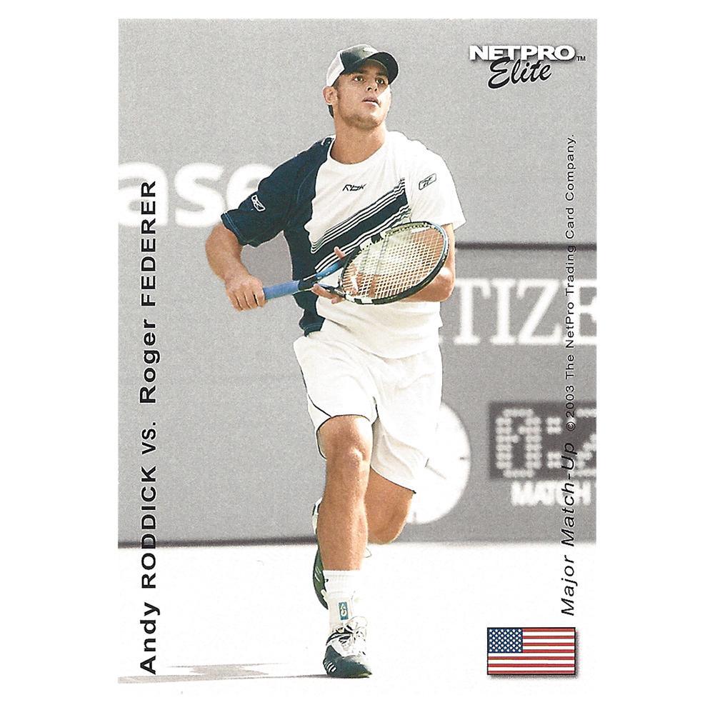 Andy Roddick vs Roger Federer Major Match Up Tennis Collector Card Memorabilia Netpro