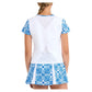 Women`s Short Sleeve Tennis Top White and Sandra Tiles Apparel Sofibella