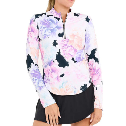 Women`s Long Sleeve Tennis Top Peonies Apparel Sofibella