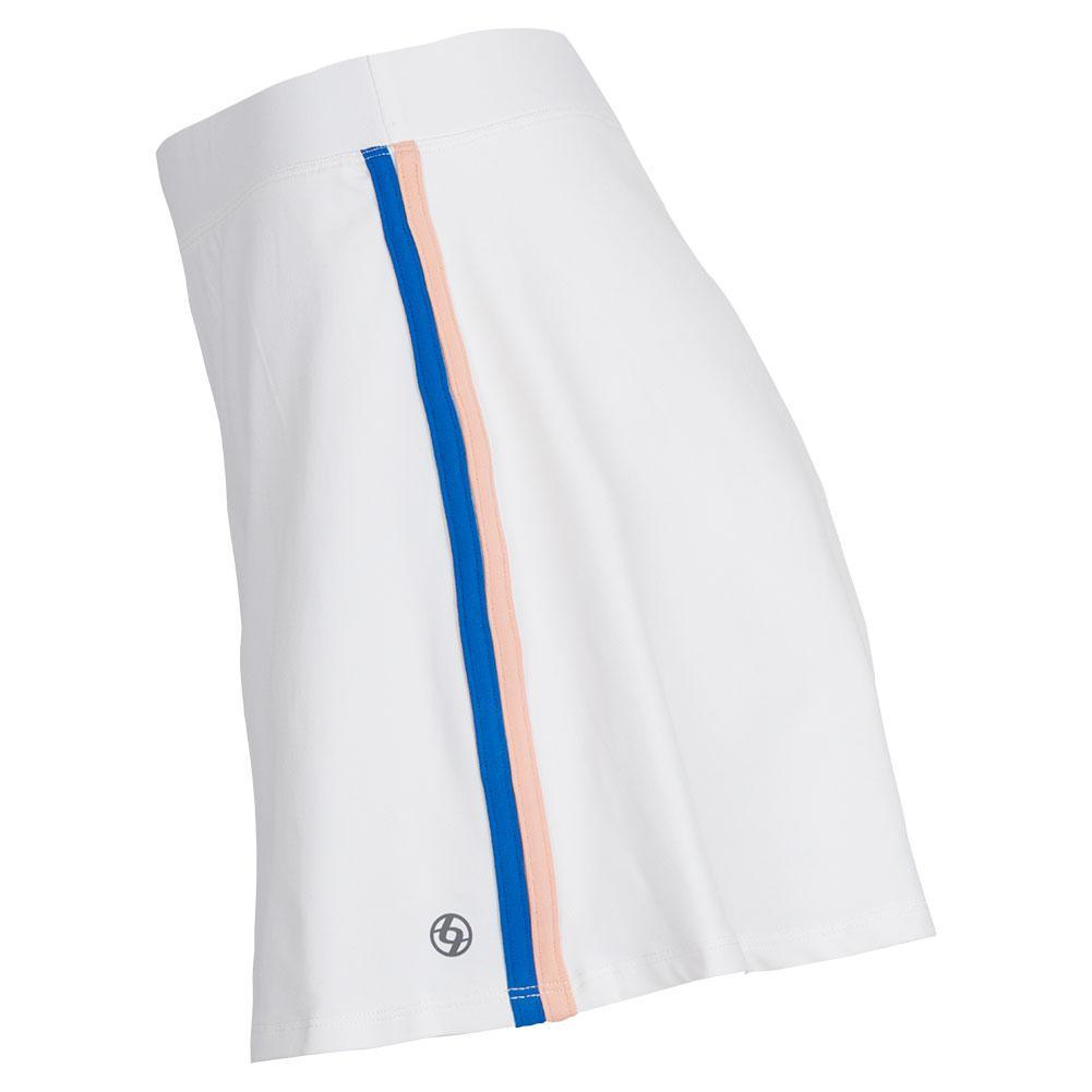 Women's Elite Racer Tennis Skort White and Apricot Apparel Lija