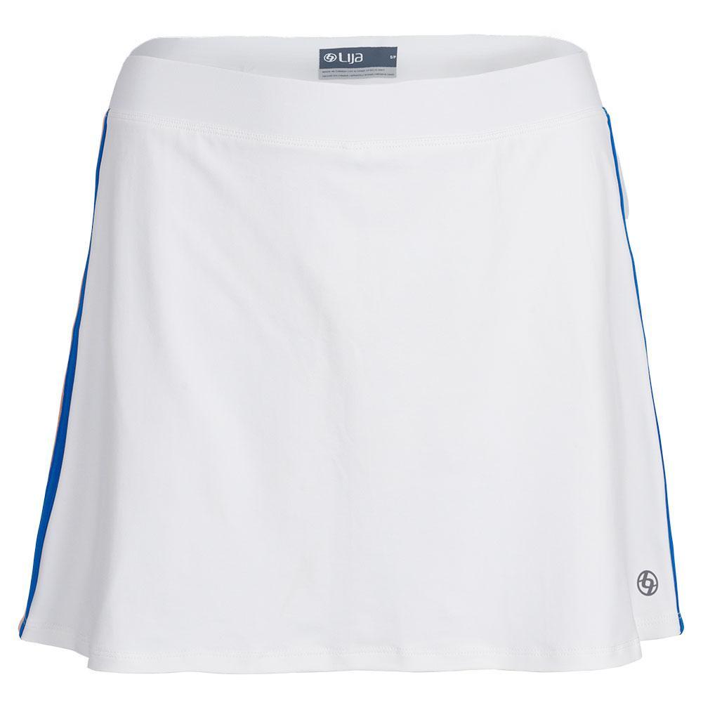 Women's Elite Racer Tennis Skort White and Apricot Apparel Lija
