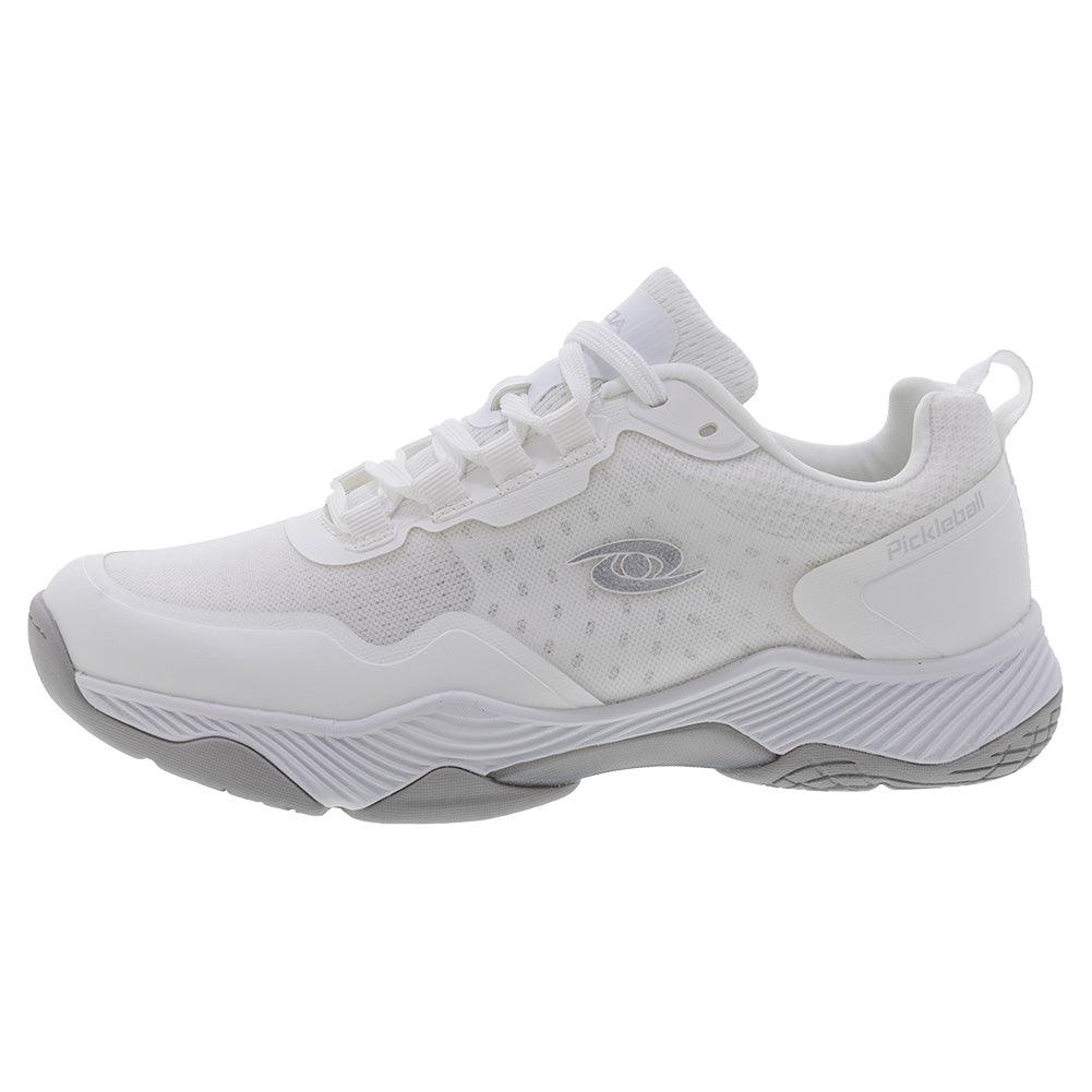 Men`s Clear Shot Quicksilver Pickleball Shoes White and Silver Footwear Acacia