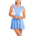 Women`s Tennis Dress White and Periwinkle Apparel Sofibella