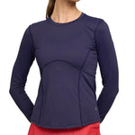 Women`s Elite Titan Long Sleeve Tennis Top Eggplant Apparel Lija