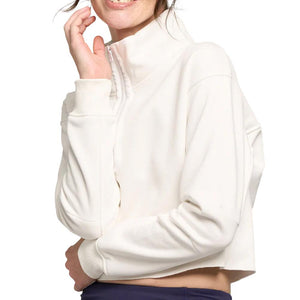 Women`s Cloud Zip It Up Tennis Sweatshirt White Apparel Lija
