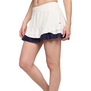 Women`s Elite Distract 13 Inch Tennis Skort White and Eggplant Apparel Lija