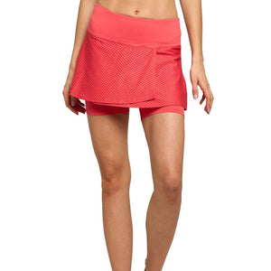 Women`s Circle Mesh Strata 13 Inch Tennis Skort Cayenne Apparel Lija