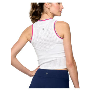 Women`s Varsity Tennis Tank White and Multi Apparel Lija