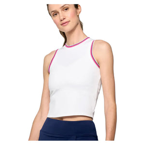 Women`s Varsity Tennis Tank White and Multi Apparel Lija