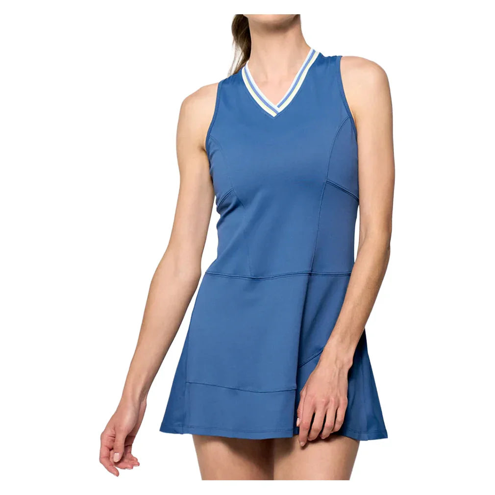 Women`s Vivian Tennis Dress Denim Blue and Multi Apparel Lija