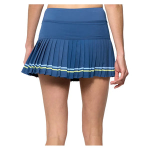 Women`s Status 13 Inch Tennis Skort Denim Blue and Peridot Apparel Lija
