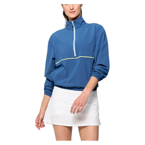 Women`s Edge Tennis Jacket Denim Blue and Peridot Apparel Lija