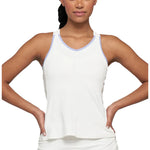 Women`s Elite Ladder Tennis Tank White and Iris Apparel Lija